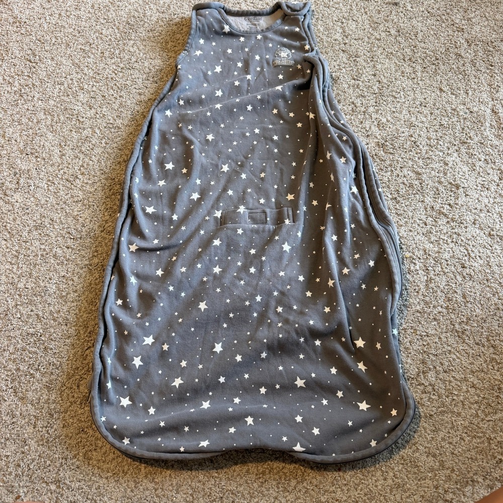 Woolino Ultimate Baby Sleep Bag Merino Wool 2-24 Months Gray Star Print 4 Season